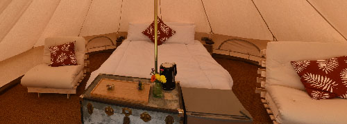 Inside view of a bell tent